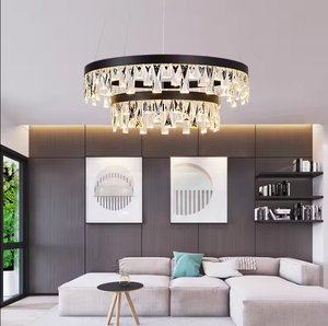 Candelabro de estrella de cristal para techo con anillo redondo italiano colgante de escalera grande decorativa para el hogar - Product Image 5