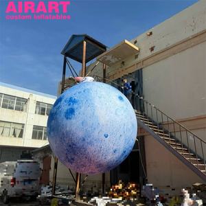 ของตกแต่งวันหยุดประกอบด้วยกระต่ายสีขาวเป่าลมและพระจันทร์เป่าลมสำหรับตกแต่งภายนอก - Product Image 2