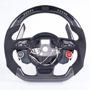 Volant de course en cuir perforé en fibre de carbone avec LED pour <span class=keywords><strong>Audi</strong></span> <span class=keywords><strong>RS</strong></span> S3 S4 S5 2012-2016 A3 A4 A5 RS4 RS5 - Product Image 1