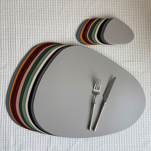 Faux Leather Eco-Friendly Minimalist Placemat Waterproof Oilproof Irregular Shape Heat Resistant Ins Style Pad YC-0017 Heat Resi - Product Image 5