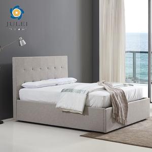 Cadre de lit relevable minimaliste avec panneau moderne, <span class=keywords><strong>sommier</strong></span> en tissu et lattes en bois, base de luxe pour lit King Size, avec système de levage hydraulique et de rangement à gaz - Product Image 4