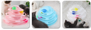 Eğitim egzersiz 3 seviye plastik rulo parça kulesi kedi topu Pet interaktif kedi oyuncak kuleleri parça silindir egzersiz bulmaca eğlenceli - Product Image 2