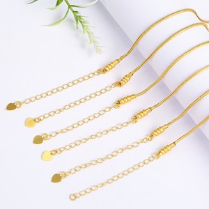 Snake Bone Chain Heart Pendant <b>Copper</b> Plated Jewelry Finding For <b>Bracelet</b> Making DIY Accessories Wholesale - Product Image 1