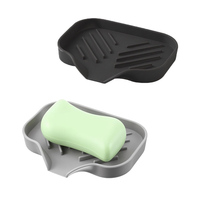 Porte-savon en silicone auto-vidant anti-dérapant sans BPA facile à nettoyer cuisine salle de bain évier comptoir douche porte-savon bec de vidange