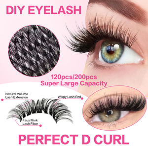 Cils 3D/5D/6D volumineux et dramatiques, effet 3D segmenté, DIY, série 10 rangées, 10-18 mm, bouclés, D, réutilisables, extensions de cils - Product Image 6