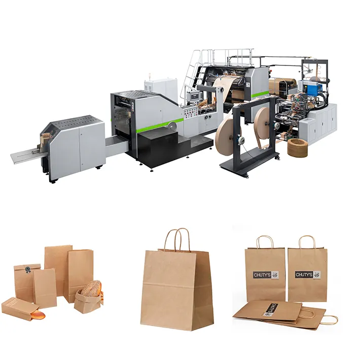 Rokin Brand, máquina para fazer sacolas de papel artesanal, pronta para enviar, Carrefour, uso com alça torcida, máquina para fazer sacolas de papel, exclusiva de fábrica