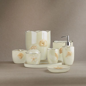 Juego de Accesorios de Baño de Porcelana Perlada con Tema Marino para Hotel de Lujo, Incluye Portacepillos de Dientes, Juego de Baño de Cerámica - Product Image 2