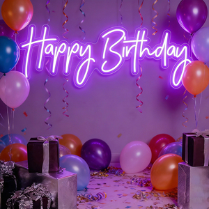 ไฟนีออน LED ป้ายสุขสันต์วันเกิด ป้ายนีออนขนาดใหญ่ โลโก้สั่งทำ ไฟนีออน LED ตัวอักษรสำหรับร้านค้า งานปาร์ตี้ - Product Image 3