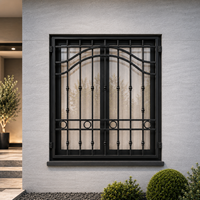Reja de Seguridad Circular Arqueada para Ventana de Aluminio, Negra, Decorativa, Antirrobo, Protector Exterior para Ventanas