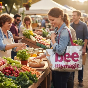 Hot Bán Kích Thước Trung Bình Tote Túi Biểu Tượng Tùy Chỉnh Thân Thiện Với Môi Tái Sử Dụng <span class=keywords><strong>Polyester</strong></span> Túi Xách Tay Phim Hoạt Hình In Ấn Cho Mua Sắm - Product Image 3