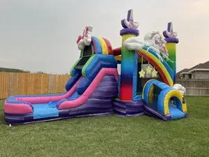 Unicorn 4 In 1 Combo With Slide Inflatable Kids Water Slide Jumper Bounce House