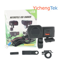 Pengisi Daya Ponsel Sepeda Motor 48W Tipe C PD 30W QC3.0 18W Port USB Ganda dengan Voltmeter dan Pengukur Suhu