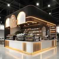 Comptoir de Magasin de Jus et de Thé au Lait Personnalisé avec Vitrine d'Exposition pour Glaces Fantaisie et Bubble Tea – Design Intérieur pour Cafés et Salons de Thé
