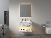Lavabo mural en céramique HUILIYA, design moderne rectangulaire méditerranéen, sur mesure, 600x500mm, garantie 3 ans