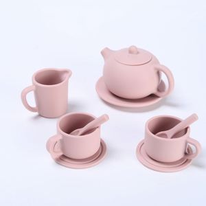 Silicone Children's Pretend Play Afternoon <b>Tea</b> Toy <b>Set</b> 17-Piece Mini Teacup Teapot Fantasy Style Can Drink Water/<b>Tea</b> for Infants - Product Image 4