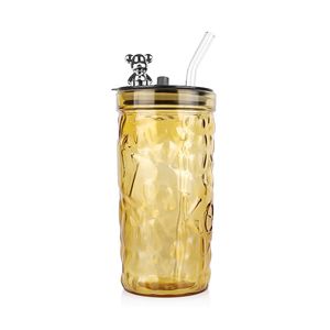 Bouteille d'eau en verre colorée de tasse potable de 400ml avec le chapeau d'ours pour la boisson - Product Image 4