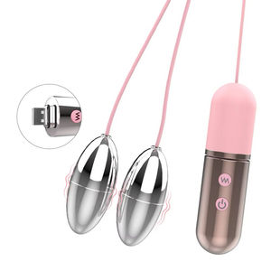 Valentijnsdag cadeau 2-in-1 dubbele metalen bal jump sexy vrouwelijke masturbatie LoveEgg seksspeeltje voor vrouwen - Product Image 1