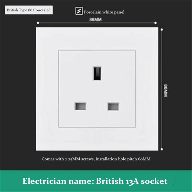 13A 86 single UK standard wall plug Hong Kong-style Macau socket a 3 pins wall mount switch power plug