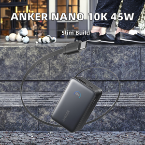 Chargeur portable 10000mAh 45W Max, <span class=keywords><strong>batterie</strong></span> <span class=keywords><strong>externe</strong></span> <span class=keywords><strong>avec</strong></span> câble USB-C de 2,3 pieds pour <span class=keywords><strong>iPhone</strong></span> - Product Image 2