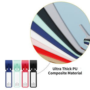 Étiquettes de bagage en cuir PU <span class=keywords><strong>pour</strong></span> valises de voyage, personnalisables avec nom et logo, vente en gros - Product Image 3