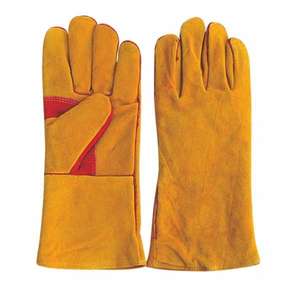 Guantes de seguridad de piel de vaca amarillos de 10 pulgadas para hombre de alta calidad-Guantes de trabajo de cuero para conducción de autobuses/camiones, Jardinería y Construcción - Product Image 2