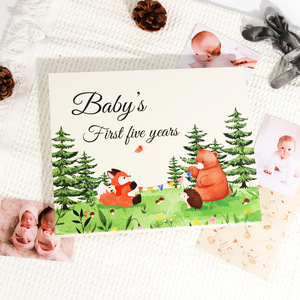 GF Color Printing Baby's <strong>First</strong> Years Scrapbook Baby Photo Albums Growth Record Planner Baby's Milestones Memories Book With Box - Product Image 4