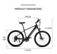 Vélo de montagne électrique écologique 26 pouces Pneu gras Alliage d'aluminium Moteur sans balais 250W Batterie au lithium à disque 7 vitesses pour adultes