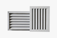 Persienne étanche à la pluie de diffuseur carré en alliage d'aluminium personnalisable adaptée à une utilisation intérieure et extérieure.