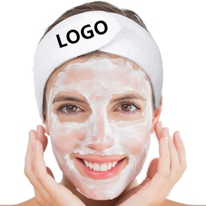Diadema de algodón y poliéster para mujer con logo personalizado, varios tamaños y colores, para spa, con logo bordado, para lavarse la cara - Product Image 1