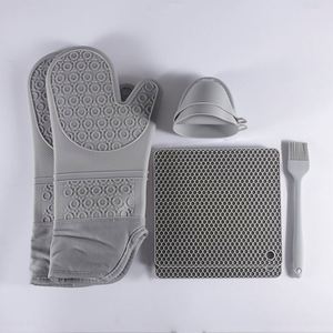 7 Pack Extra <b>Long</b> Oven Mitts and Pot Holder Sets Heat Resistant Silicone Oven Mittens with Mini Oven Gloves Hot Pads Potholders - Product Image 4