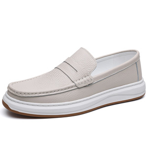 Zapatos Casuales de Cuero para Hombre 2026, Primera Capa de Piel de Vaca, Sin Cordones, Cosidos a Mano, para Conducir - Product Image 5