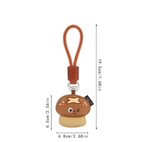 Porte-clés Champignon en Cuir PU Exquis et Tendance, Pendentif Sac Champignon, Anneau de Clés de Voiture, Cadeau Promotionnel