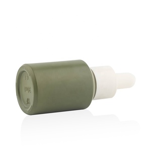 Großhandel Luxus 30ml grünes Glas Öl Serum Flasche mit Box Dropper und Siebdruck fläche für Serum - Product Image 4