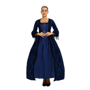 Abito da Festa Retrò Elegante con Colletto Quadrato e Pizzo per Donna Adulta, Costume da Principessa per Halloween, Cosplay Medievale per Teatro, TV e Cinema - Product Image 2