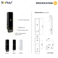 KEMUU Cerraduras electrónicas para puertas de armarios Cerradura inteligente para muebles Sistema de bloqueo de tarjetas NFC RFID con tarjeta M1