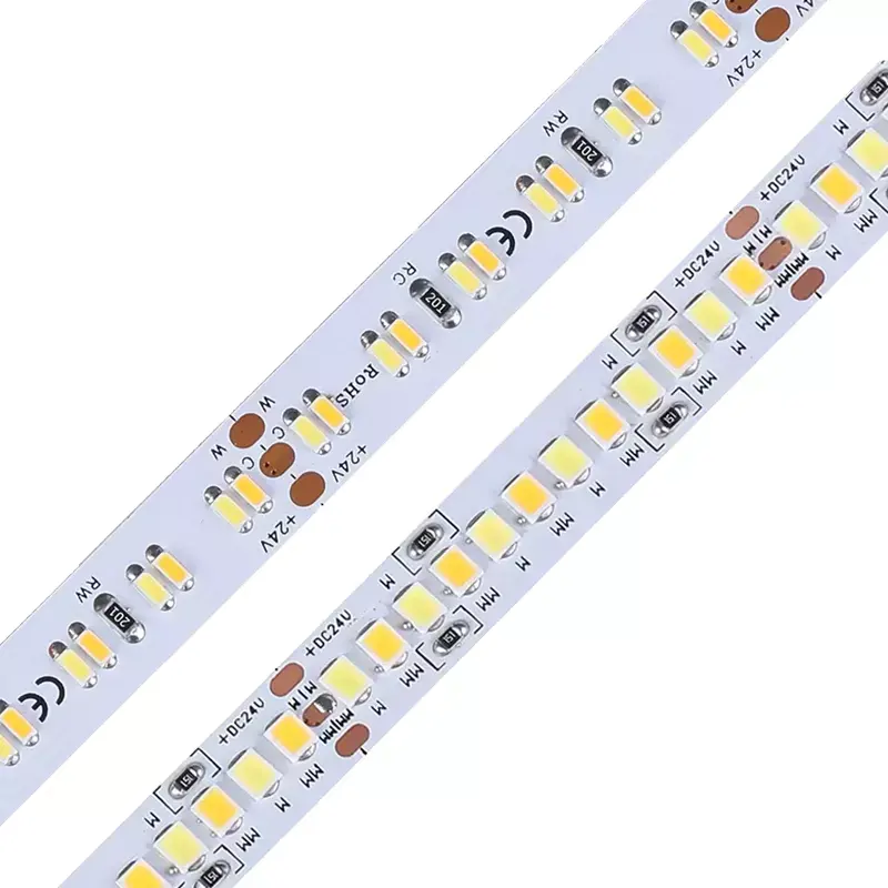 High Cri Ra 95 98 Tunable Smd 2835 CCT Led Strip Light 240led 120led Dual Color White 240 120 12V 24V 3014 2835 CCT Led Strip