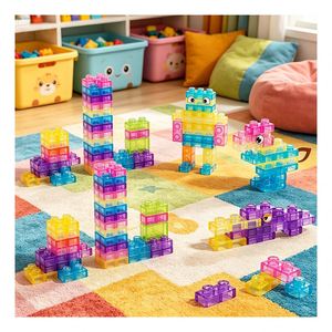 Ladrillos TPR Arcoíris, Juego de Apilamiento para Niños, Entrenamiento de Motricidad Fina, Herramienta de Actividad para el Desarrollo del Razonamiento Espacial Creativo - Product Image 5