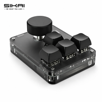 SIKAI Kablosuz 4 Tuşlu 1 Düğmeli Programlanabilir Tuş Takımı BT 2.4G RGB Hızlı Erişim Kontrol Cihazı Ses Kontrolü Düzenleme Verimliliği için
