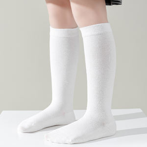 Thin Kids Baby Long White Black Knee High <span class=keywords><strong>Medias</strong></span> Dos rayas Vestido escolar Calcetines de niña - Product Image 2