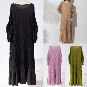 Robe plissée élégante pour femmes, décontractée, simple, couleur unie rose, pour fête, bal, vente en gros, haute qualité, taille unique - Product Image 5