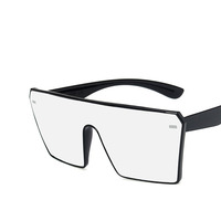 Lunettes de soleil unisexes en PC marron UV400 à monture carrée de grande taille, nouvelle mode européenne et américaine 2023