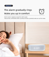 Cargador Inalámbrico Digital Inteligente Personalizado, Reloj Despertador Digital con Altavoz, 6 en 1, Lámpara Nocturna LED para el Hogar, la Mesita de Noche y Hoteles