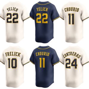 Maglia da Baseball dei Milwaukee Brewers all'Ingrosso con Ricamo # 22 Christian Yelich # 11 Chourio # Abbigliamento da softball 10 Sal Frelick - Product Image 1