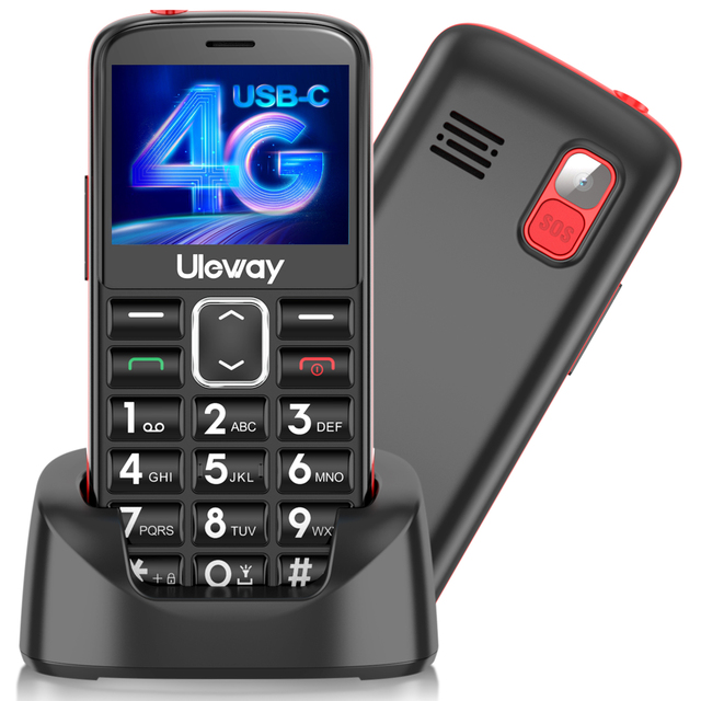 Top Fashion Telefono Con Numero Grande Celular Tapa 2.4Inch Lcd 4G Feature Phone