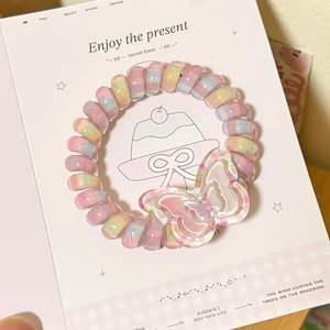 Bandeau pour cheveux en forme de papillon dégradé, cordon téléphonique, fille, mignon, bande élastique pour cheveux, fille, haute élasticité - Product Image 3