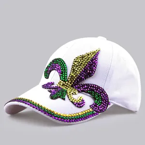 Berretto da Baseball invecchiato berretto da Baseball all'ingrosso 6 pannelli strass buona qualità Bling Bling moda cappello a 6 pannelli ricamato adulto