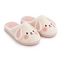 Pantoufles en peluche lapin, mules douces en polaire, antidérapantes pour l'intérieur, chaussures d'hiver pour femmes