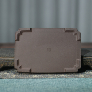 Pot à fleurs <span class=keywords><strong>rectangulaire</strong></span> de luxe en argile violette antique avec plateau non poreux, base à trous de drainage et dessus en pierre absorbante - Product Image 4