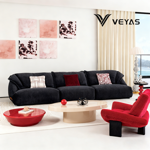 Upholstered Sheep Wool Fabric Reclining <b>Sofa</b> Modern Soft Natural Fiber Offering Warm Breathable Living Room Apartment Sectional - Product Image 2