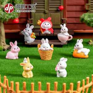 Dp <b>Mini</b> Rabbit Resin Ornament Cute Animal Figure For Home <b>Desk</b> Decoration - Product Image 5